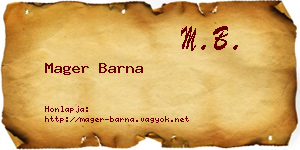 Mager Barna névjegykártya